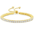 Sterling Silver Classic Tennis Bracelet 14K Gold Plated cubic zirconia
