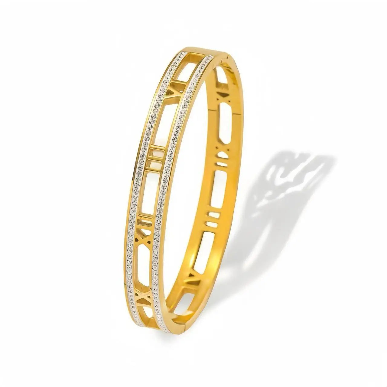 Bracelet bangle titanium 18k plated