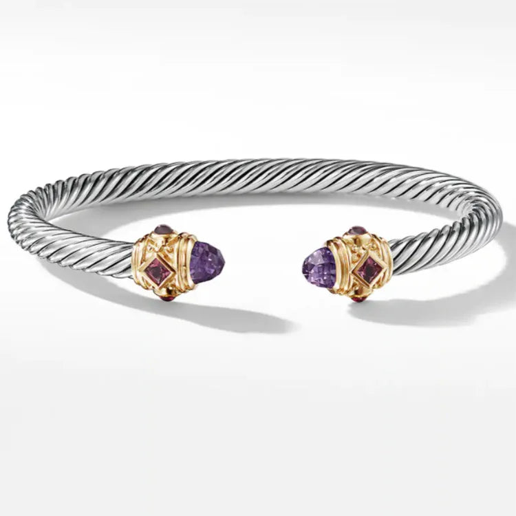 Jawhara Stainless Steel Zircon Open Bracelet