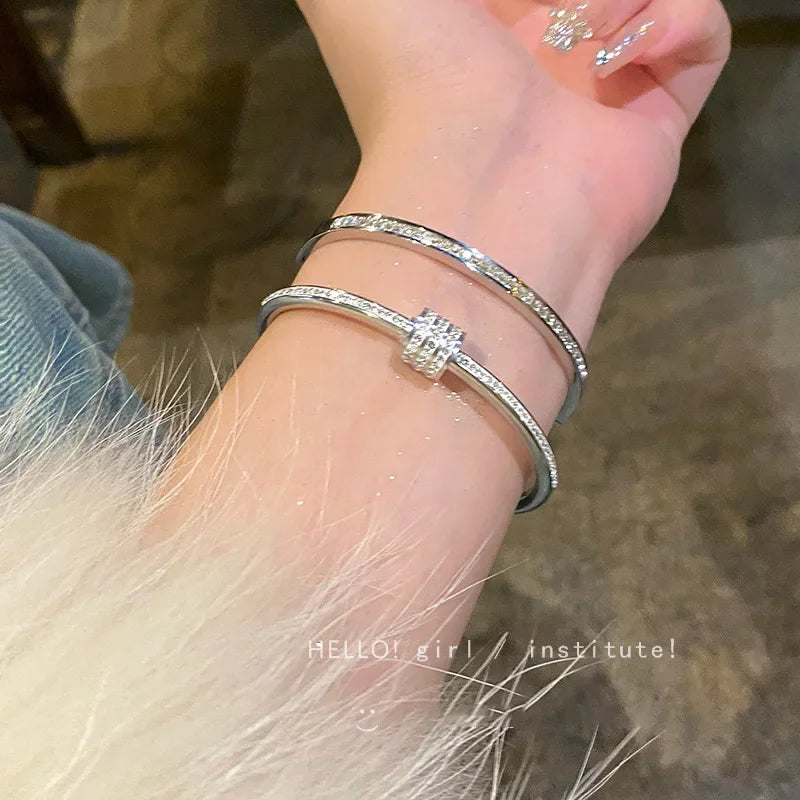Bracelet bangle titanium 18k plated