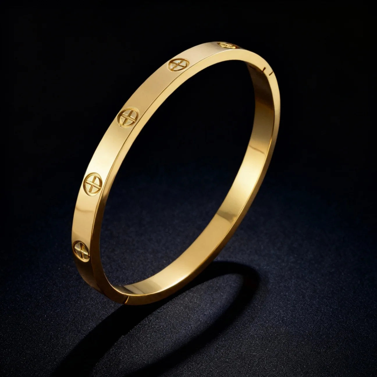 Bracelet bangle titanium 18k plated