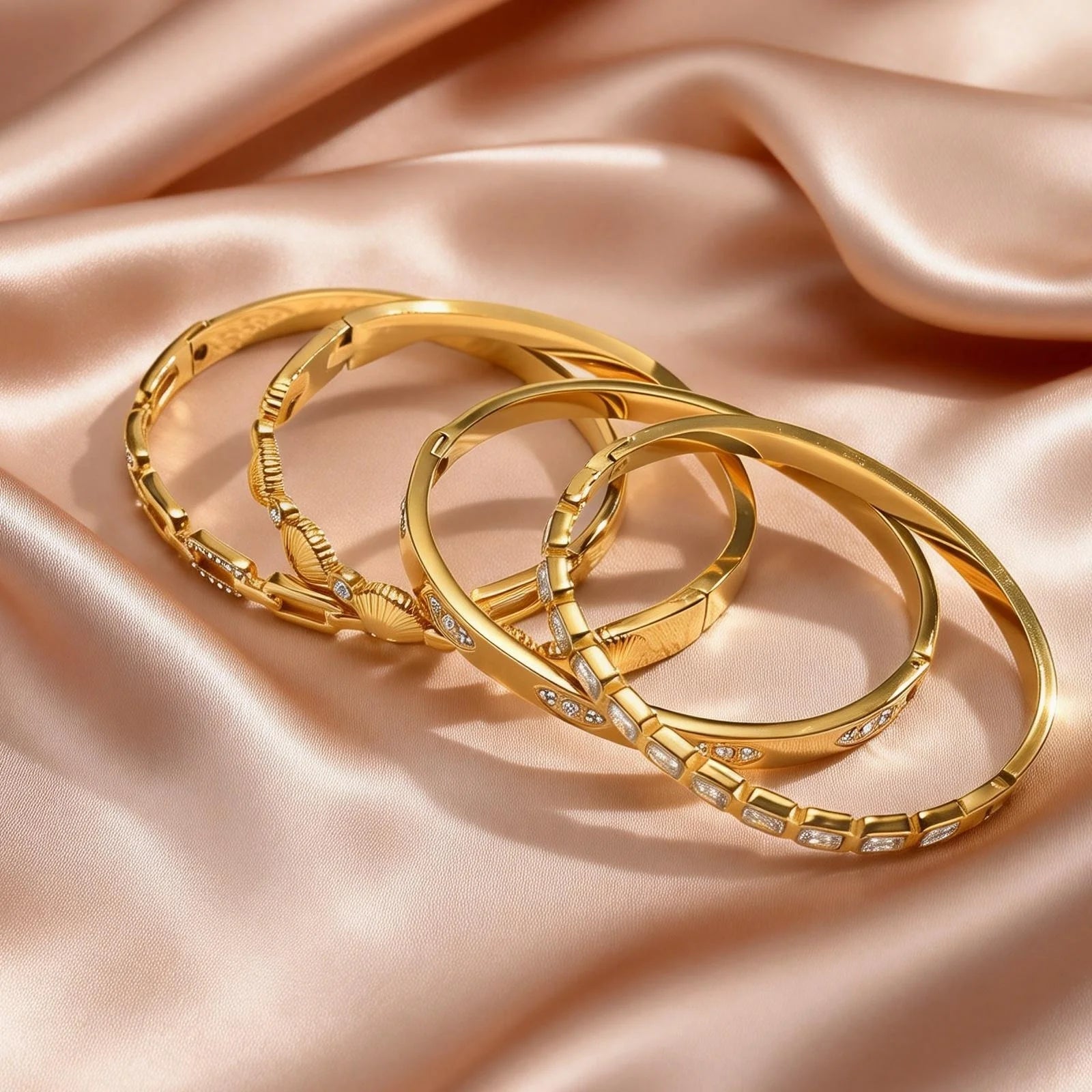 Luxury Sparkling Inlaid Zircon Stainless Steel Bracelets