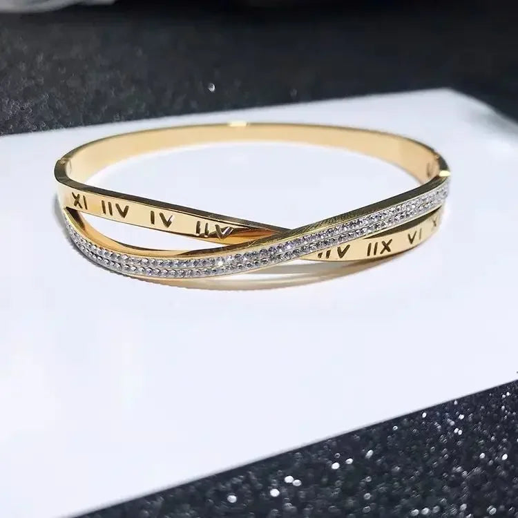 Bracelet bangle titanium 18k plated