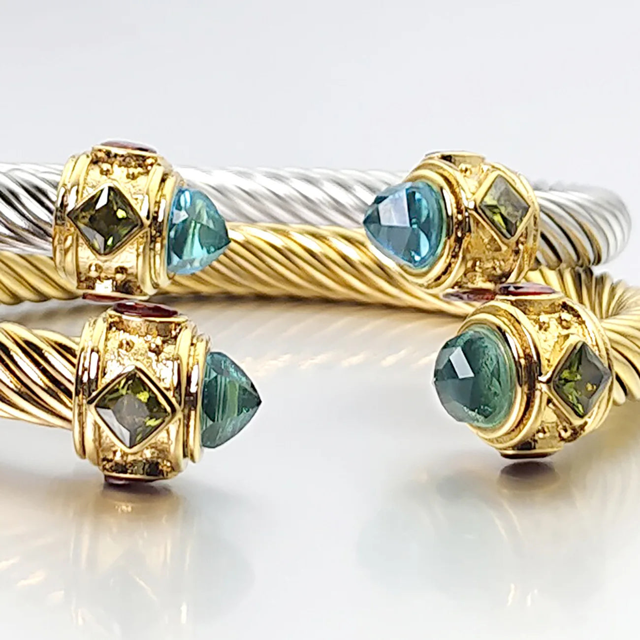 Jawhara Stainless Steel Zircon Open Bracelet