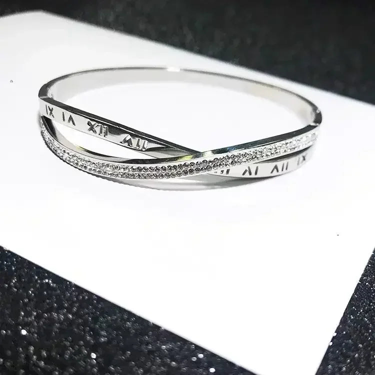Bracelet bangle titanium 18k plated