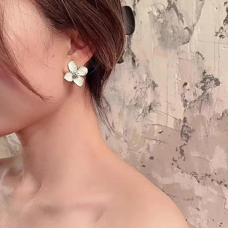 Retro Drip Glaze studs Flower Earrings