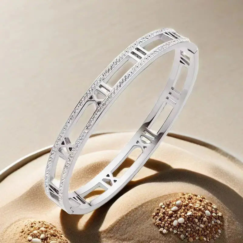 Bracelet bangle titanium 18k plated