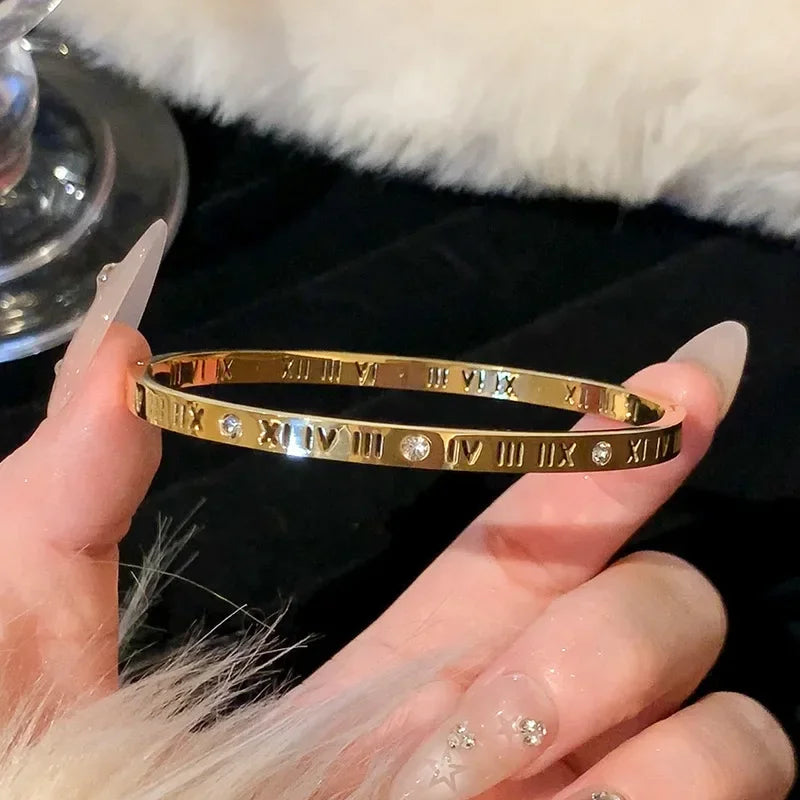 Bracelet bangle titanium 18k plated