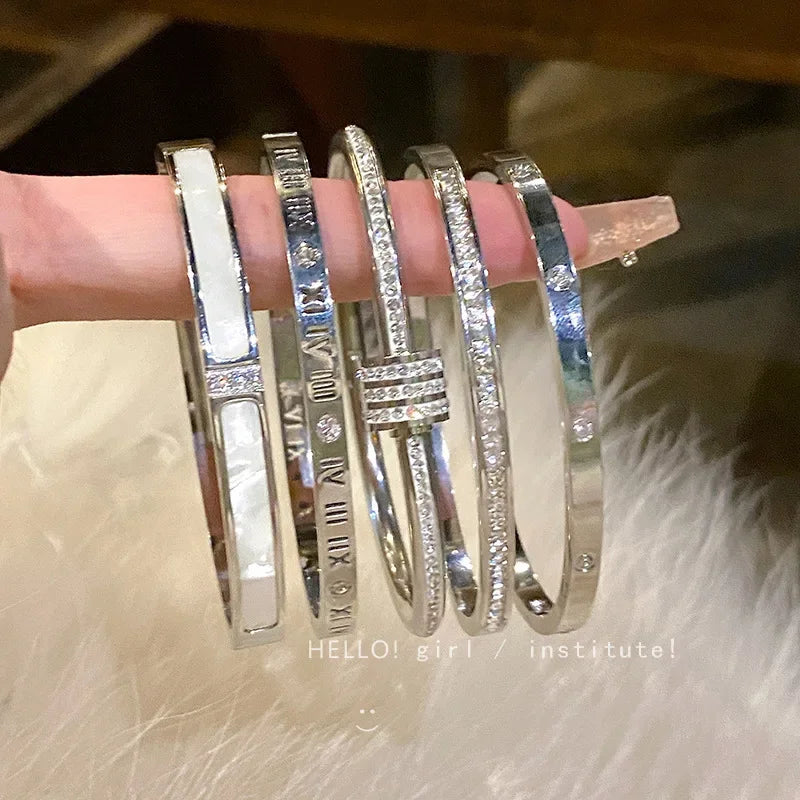 Bracelet bangle titanium 18k plated