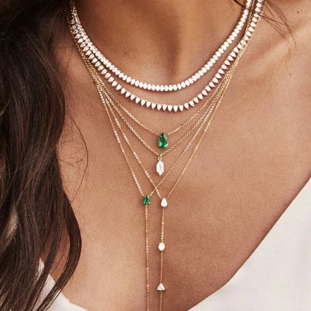 Waterdrop Fashion Double Layer Pendant