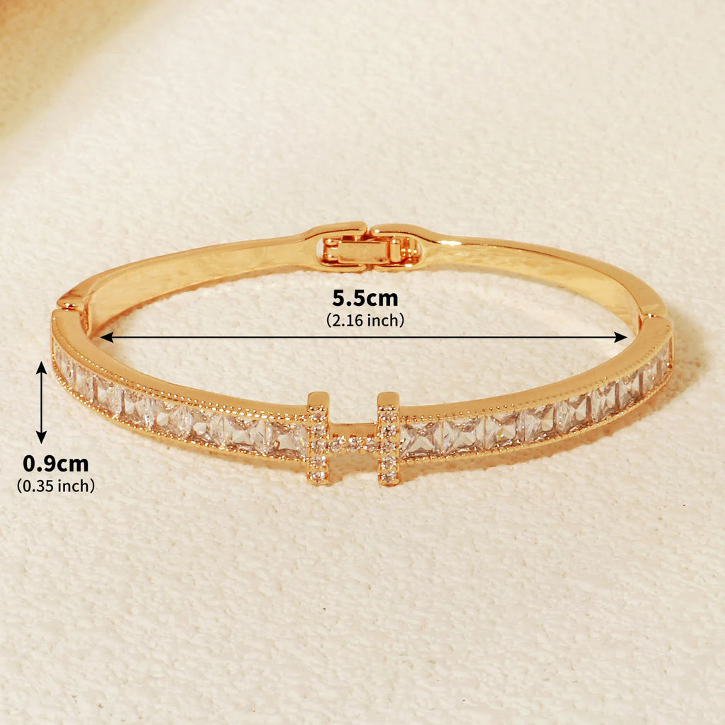 H Zirconium Bracelet Luxury Gold