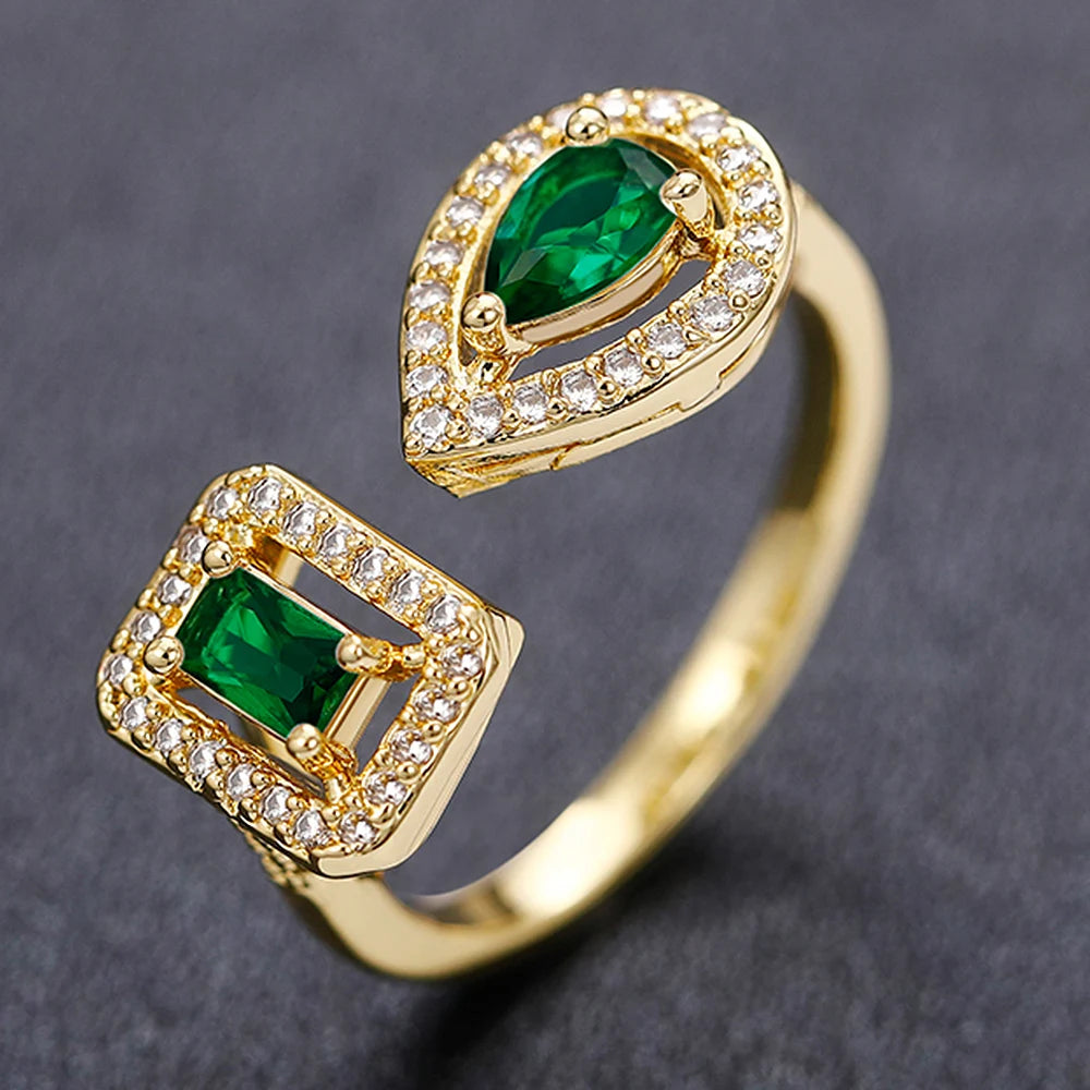 Huitan Geometric Shaped Cuff open ring