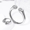 Women Bangle And Ring Set Shiny Zircon 18K Gold Plated