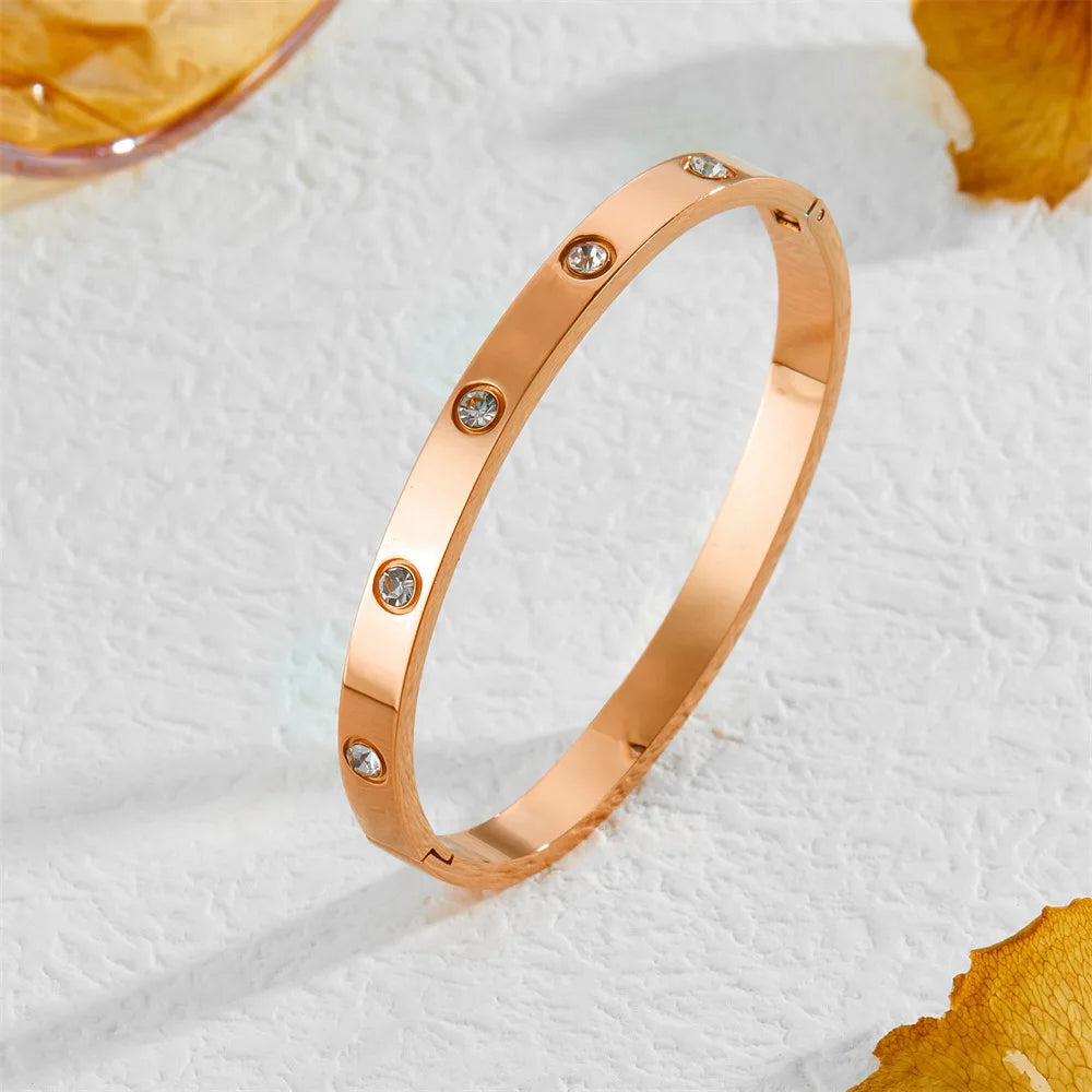 Bracelet bangle titanium 18k plated