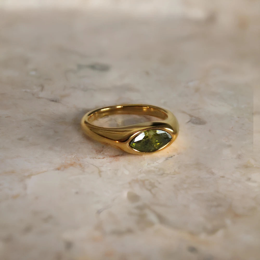 Titanium Steel Marquise Cut Ring