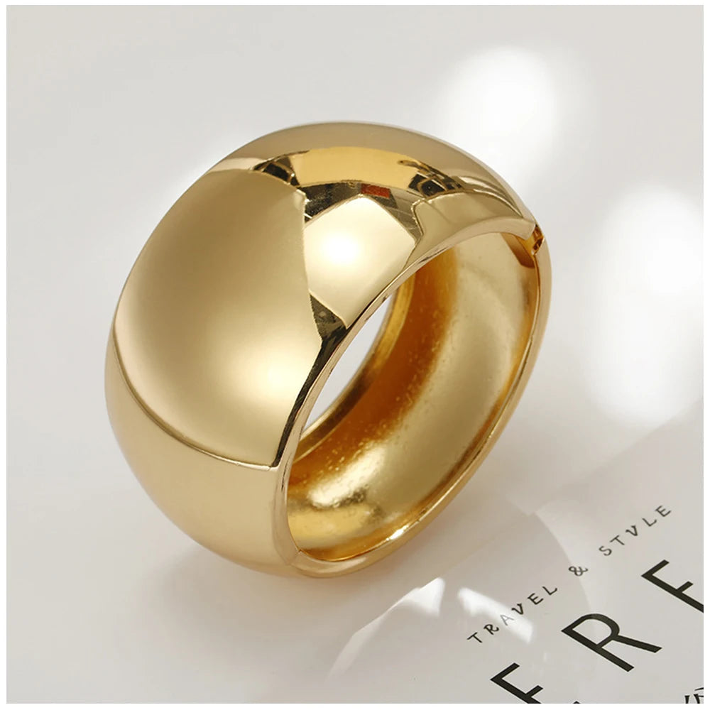 Large Size Wide Smooth Cuff Bracelet