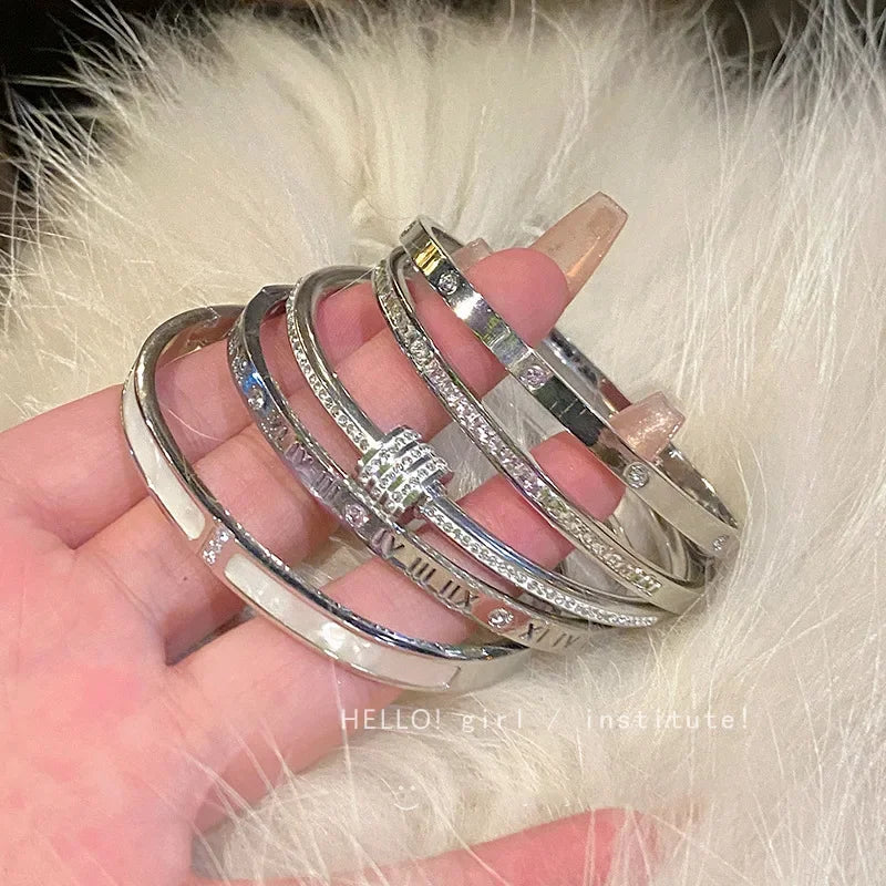 Bracelet bangle titanium 18k plated