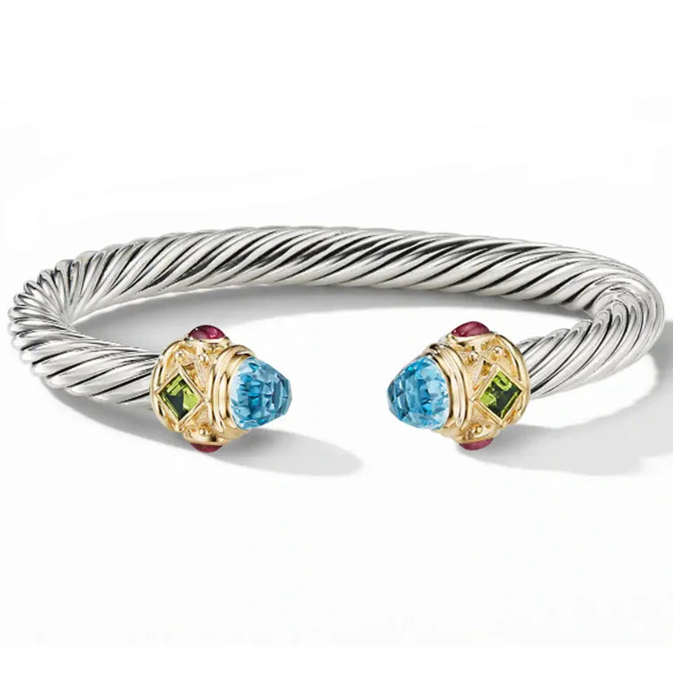 Jawhara Stainless Steel Zircon Open Bracelet