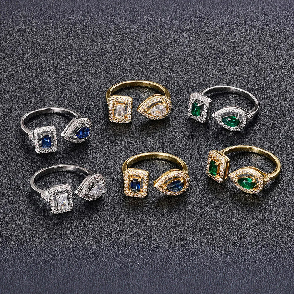 Huitan Geometric Shaped Cuff open ring