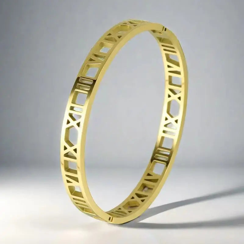 Bracelet bangle titanium 18k plated