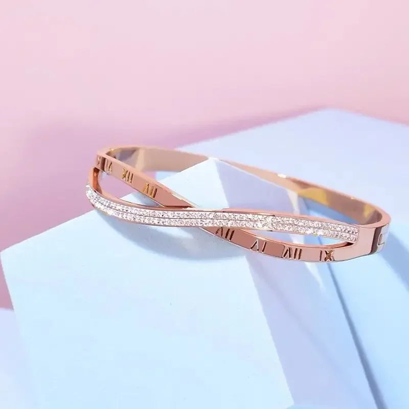 Bracelet bangle titanium 18k plated