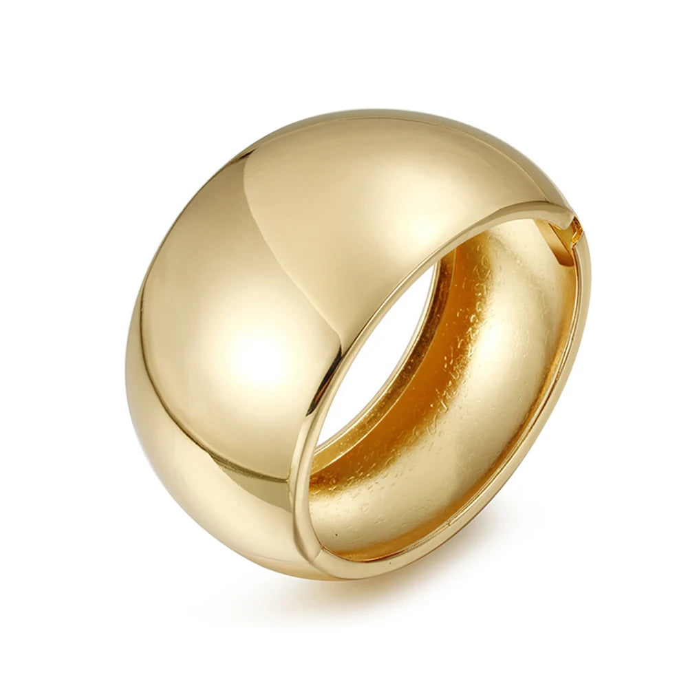 Large Size Wide Smooth Cuff Bracelet