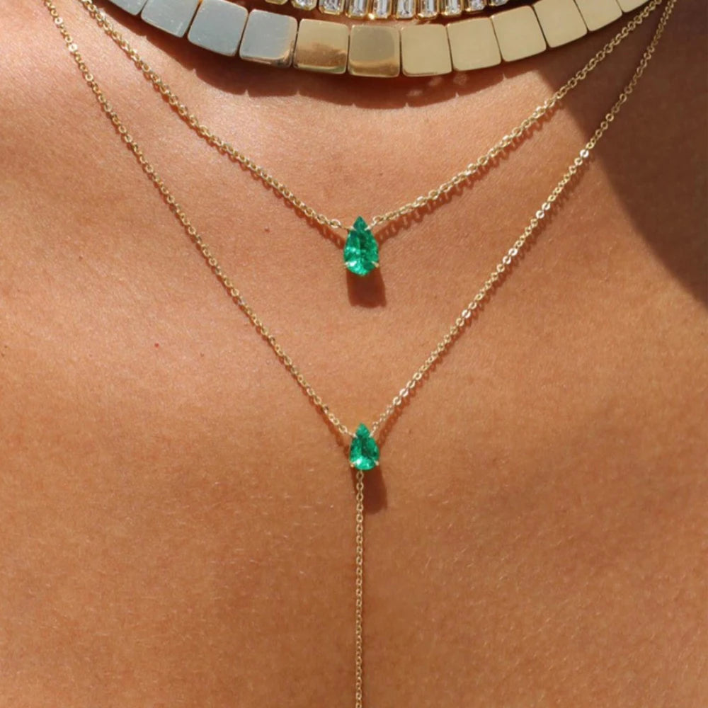 Waterdrop Fashion Double Layer Pendant
