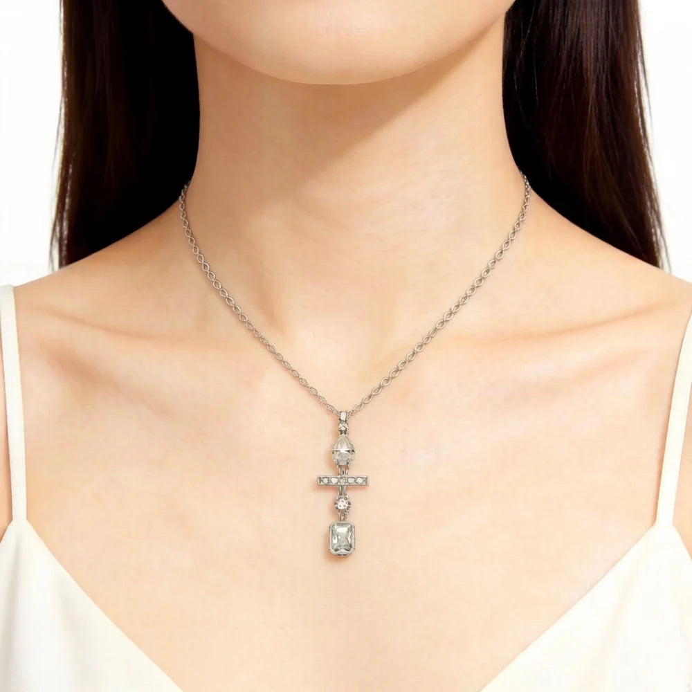 Colorful Stone Mix of Shapes Golden Necklace New Fine Jewelry Europe 925 Sterling Siler