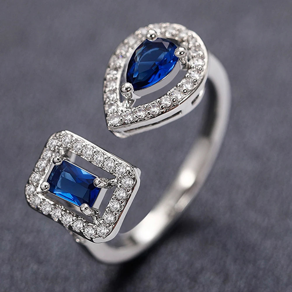 Huitan Geometric Shaped Cuff open ring