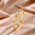 Luxury Sparkling Inlaid Zircon Stainless Steel Bracelets