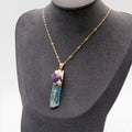 Natural bluestone pendant bluestone amethyst necklace