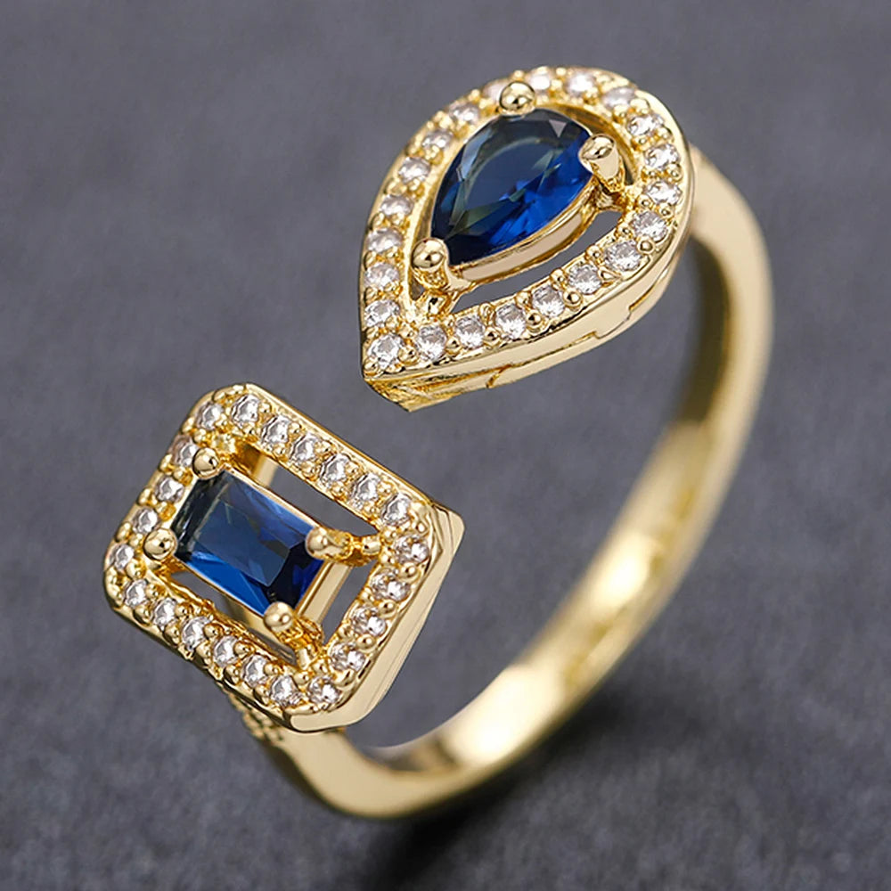 Huitan Geometric Shaped Cuff open ring