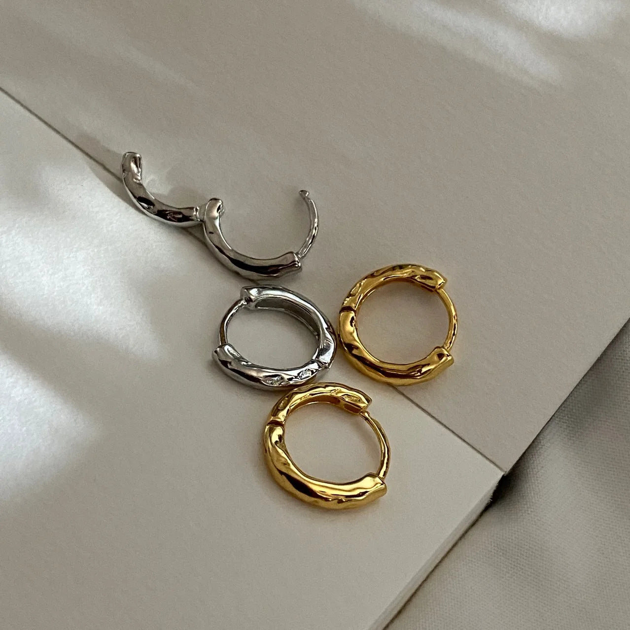 Gold Silver Hammered Vintage Jewelry