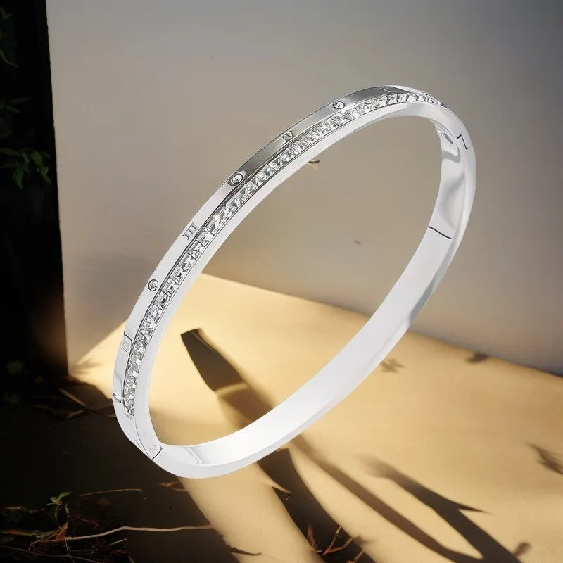 Bracelet bangle titanium 18k plated
