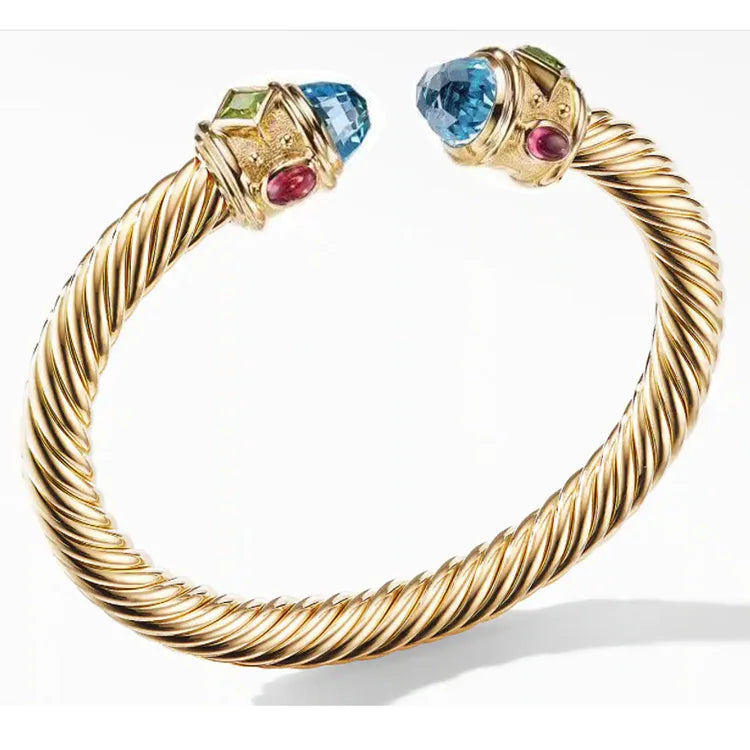 Jawhara Stainless Steel Zircon Open Bracelet