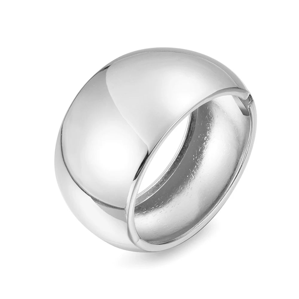 Large Size Wide Smooth Cuff Bracelet