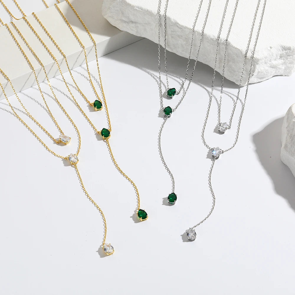 Waterdrop Fashion Double Layer Pendant