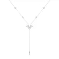 Gold Silver Color Necklace Shiny Delicate Sun Flame Long Tassel